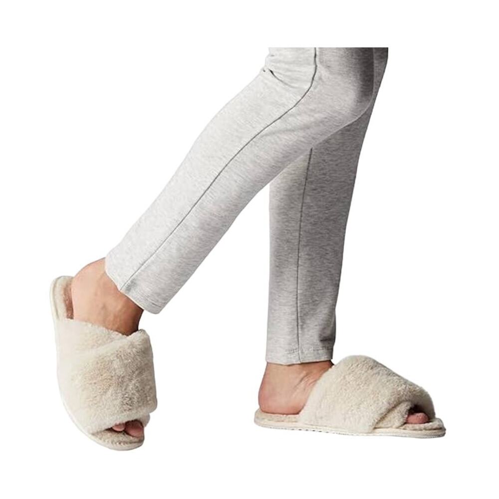 SOREL Go - Mail Run Slipper Women Sz 8 Sea Salt/Cream Furry Comfort Cozy